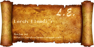 Lerch Elemér névjegykártya