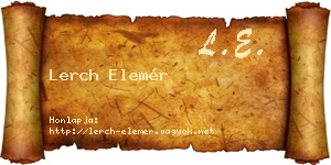 Lerch Elemér névjegykártya